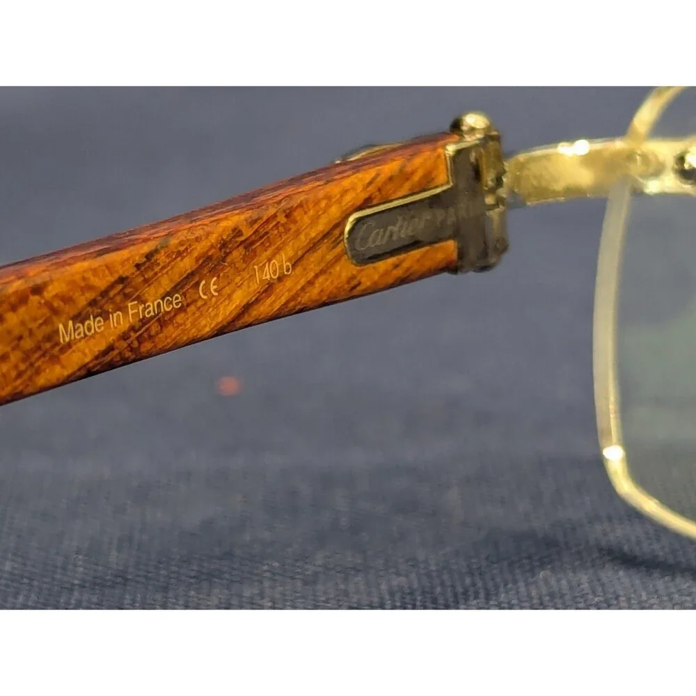 Cartier C Decor Rimless Bubinga Wood 140b Uncut Gems Vintage